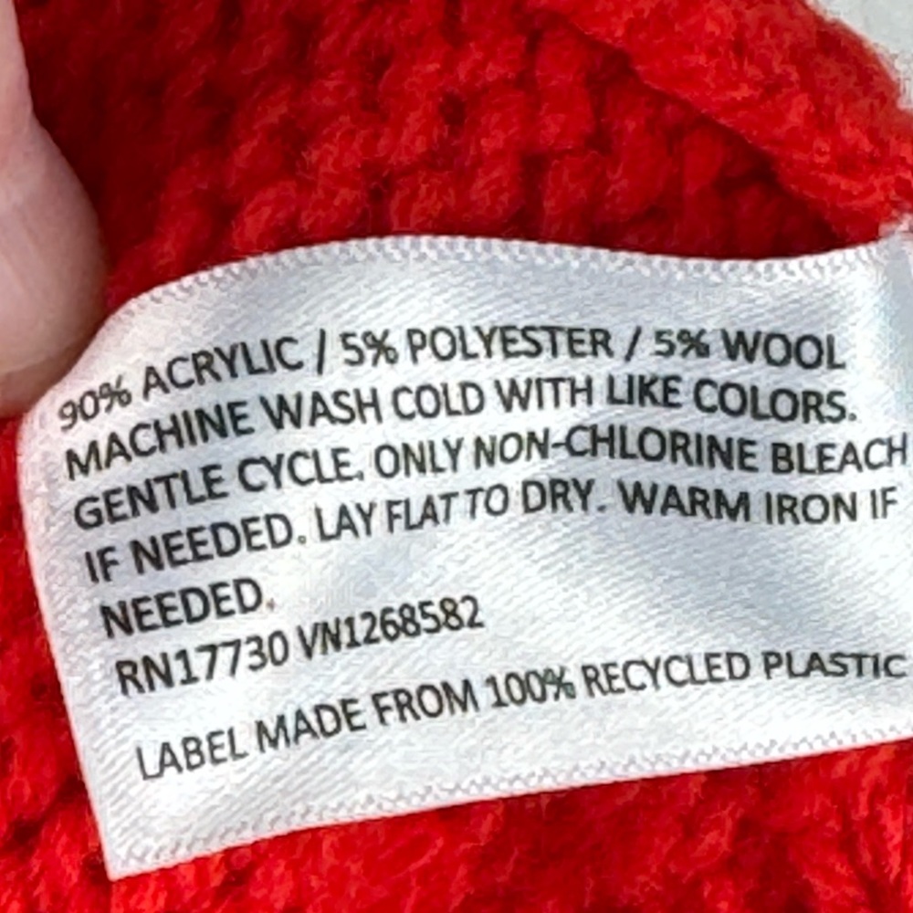 Lego Target Open Front Popcorn Knit Long Length Cardigan Size XS Red - Picture 6 of 6